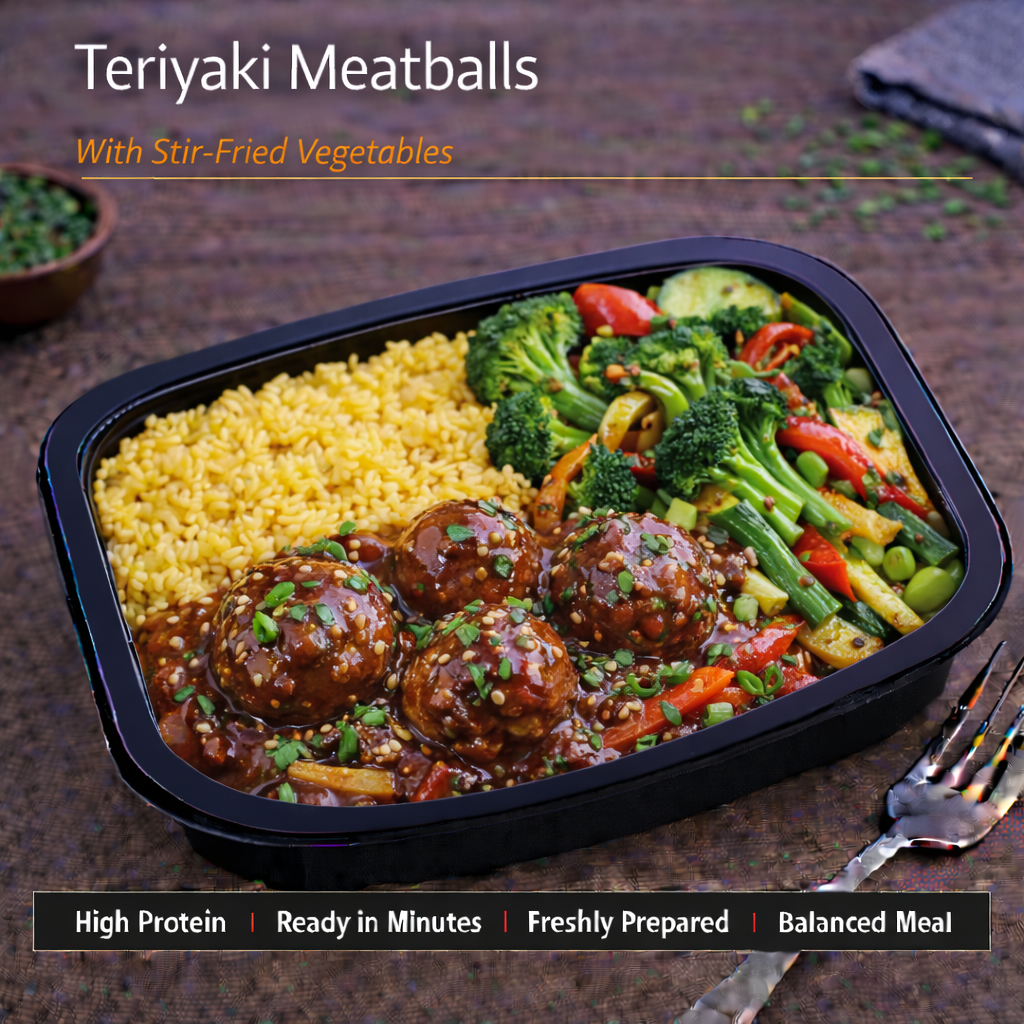 Teriyaki Meatballs with Stir fried Vegetables
