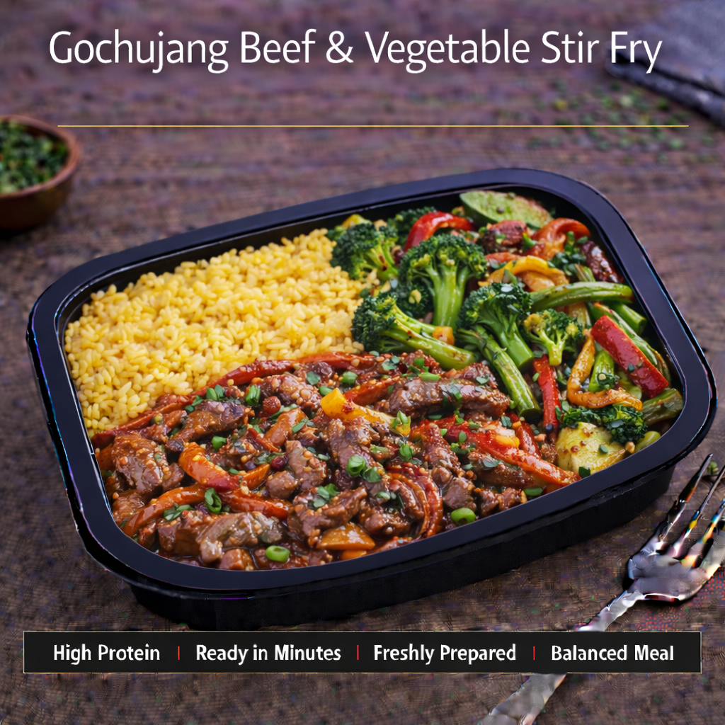 Gochujang beef and vegetable stir fry
